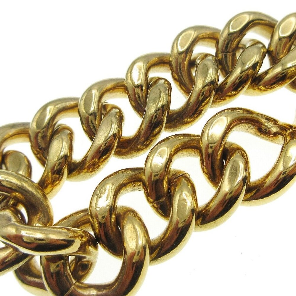 Authentic CHANEL CC Turnlock Motif Charm Gold Chain Bracelet 96A Accessories - Picture 4 of 7